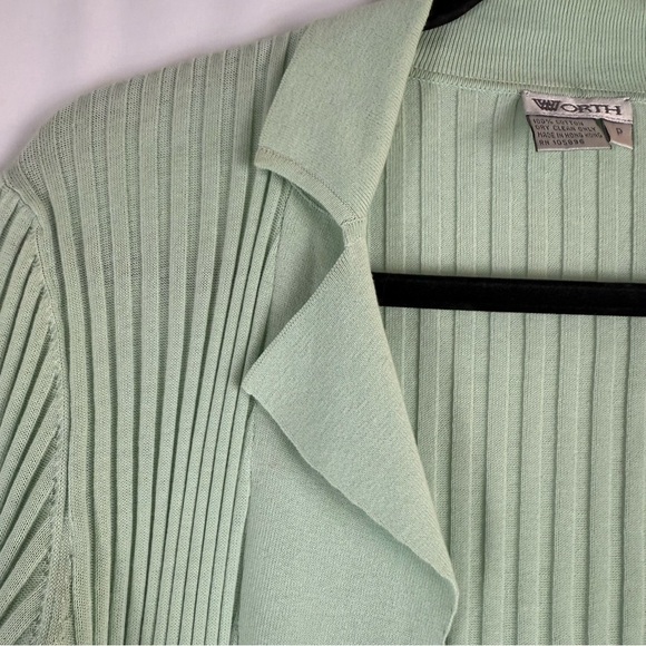 Vintage Worth Mint Green Ribbed 100% Cotton Top - Picture 8 of 13